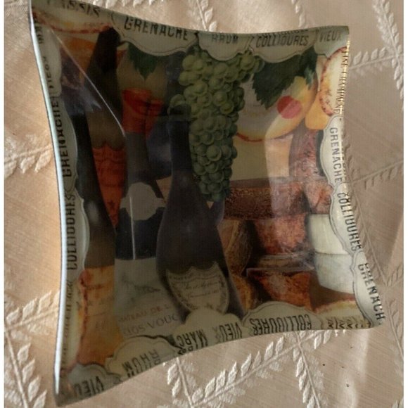 Annie Modica Gold Leaf Bottom Trinket Tray, Rare layered glass, AM French Coll. - Picture 3 of 11